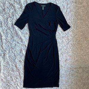 Lauren Ralph Lauren size 4 formal black wrap dress